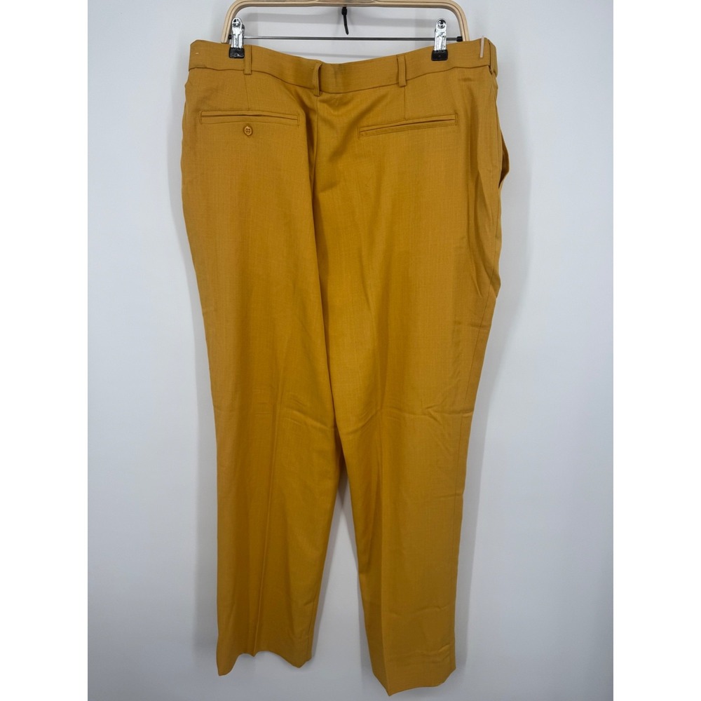 NWT Montique Dress Pant Men's 44 Yellow Pull-on Zip Fly Preppy Buttons Workwear
